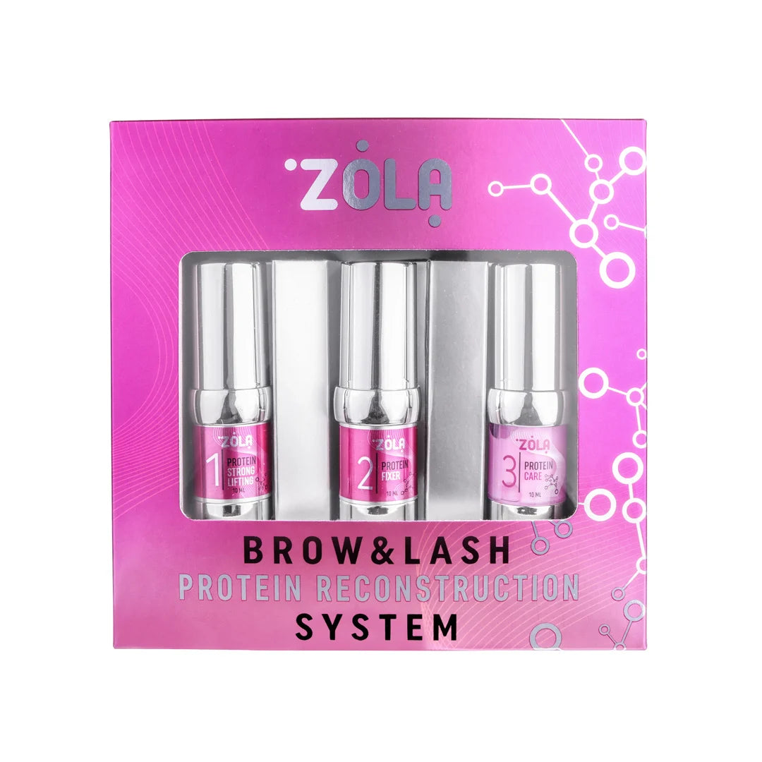 Zola Cosmetics - Brow & Lash Protein Reconstruction System 3 x 10ml