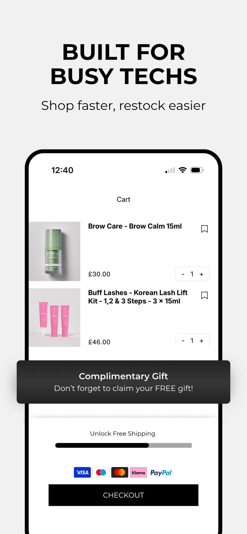 Two-tap checkout